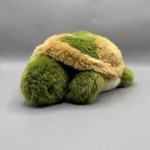 Unipak Fuzzy Turtle Plush Green Brown 12"